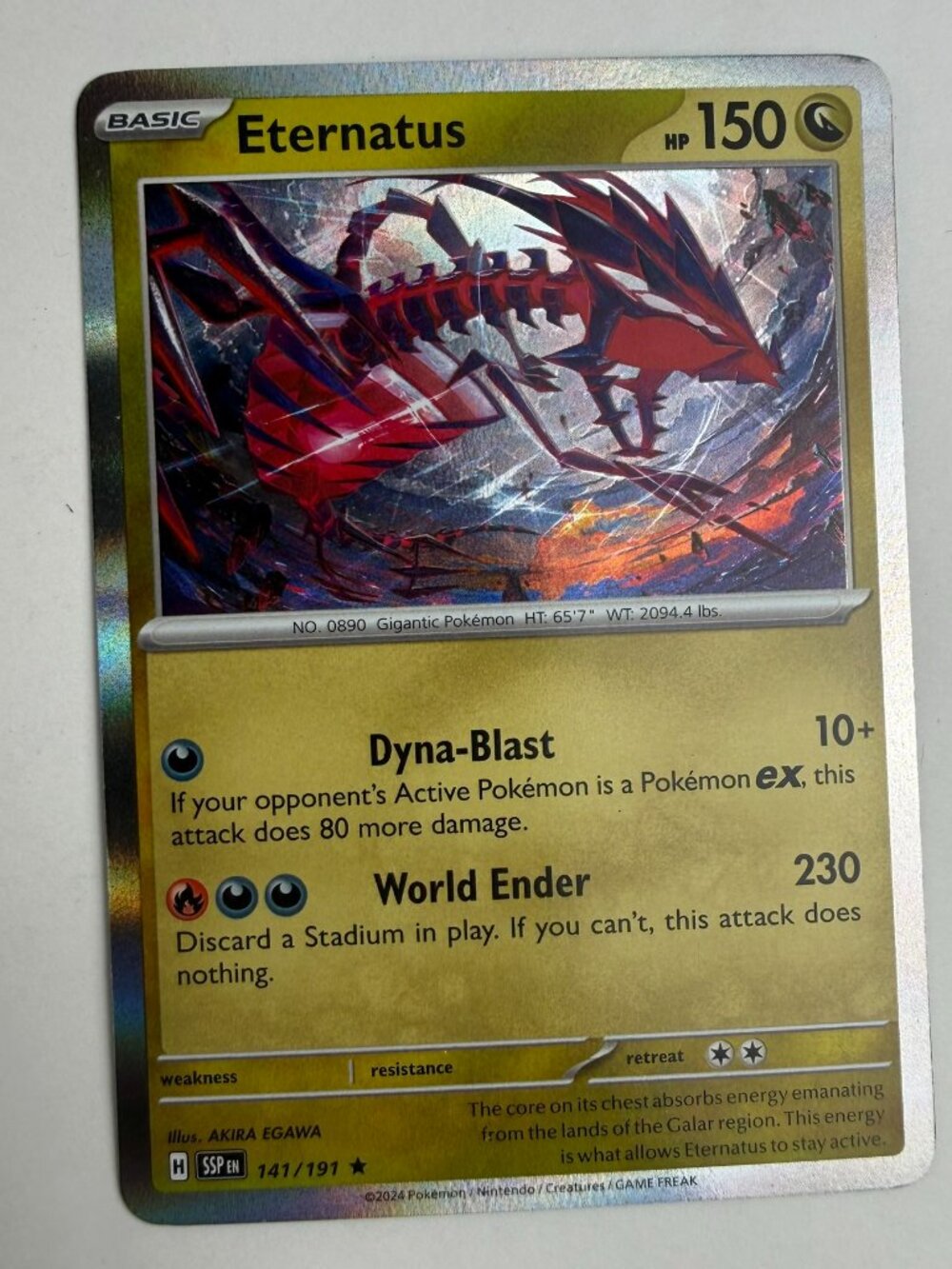 Pokemon TCG Eternatus 141/191 Surging Sparks Rare Holo Basic Eng 2024 150 HP